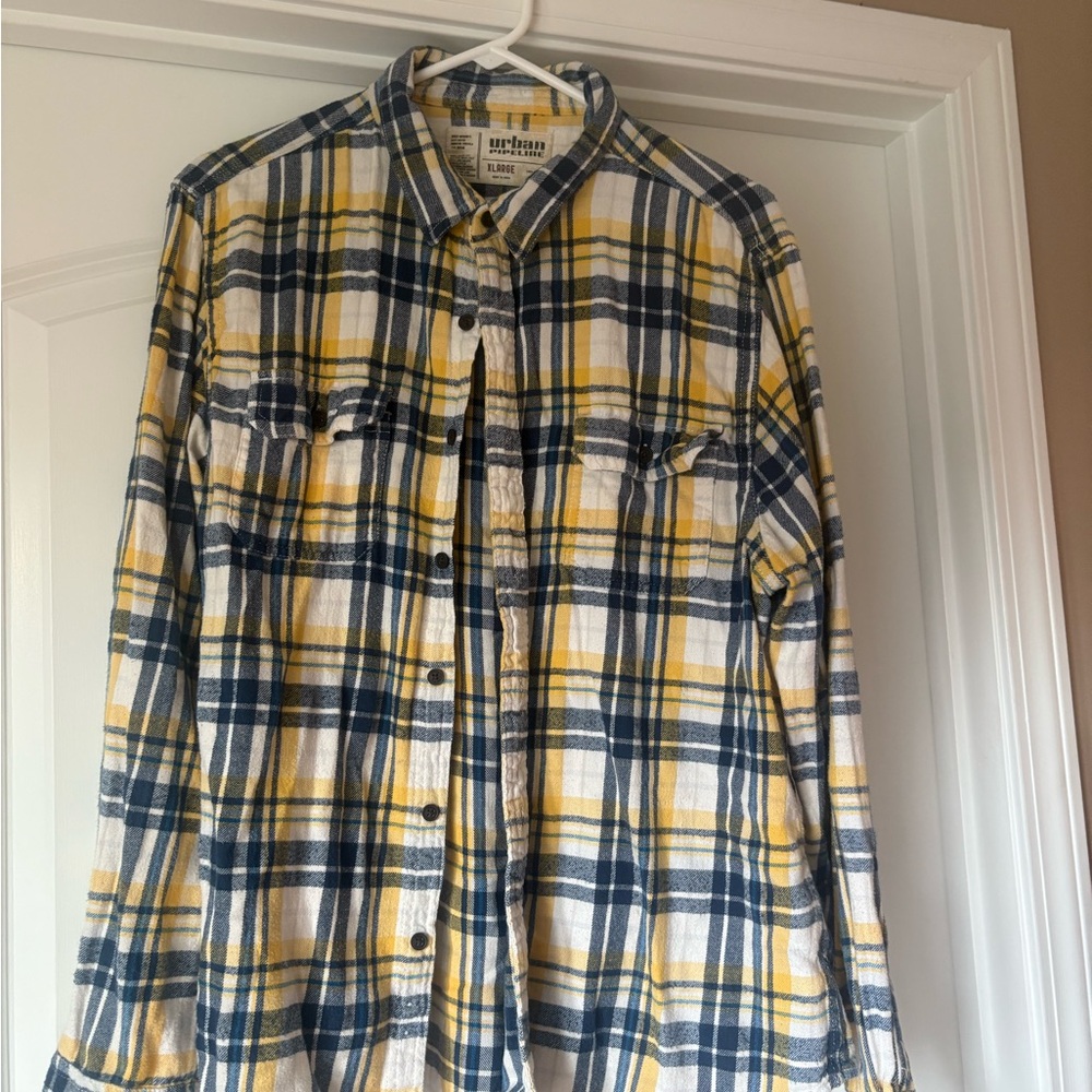 Urban Pipeline yellow and blue plaid